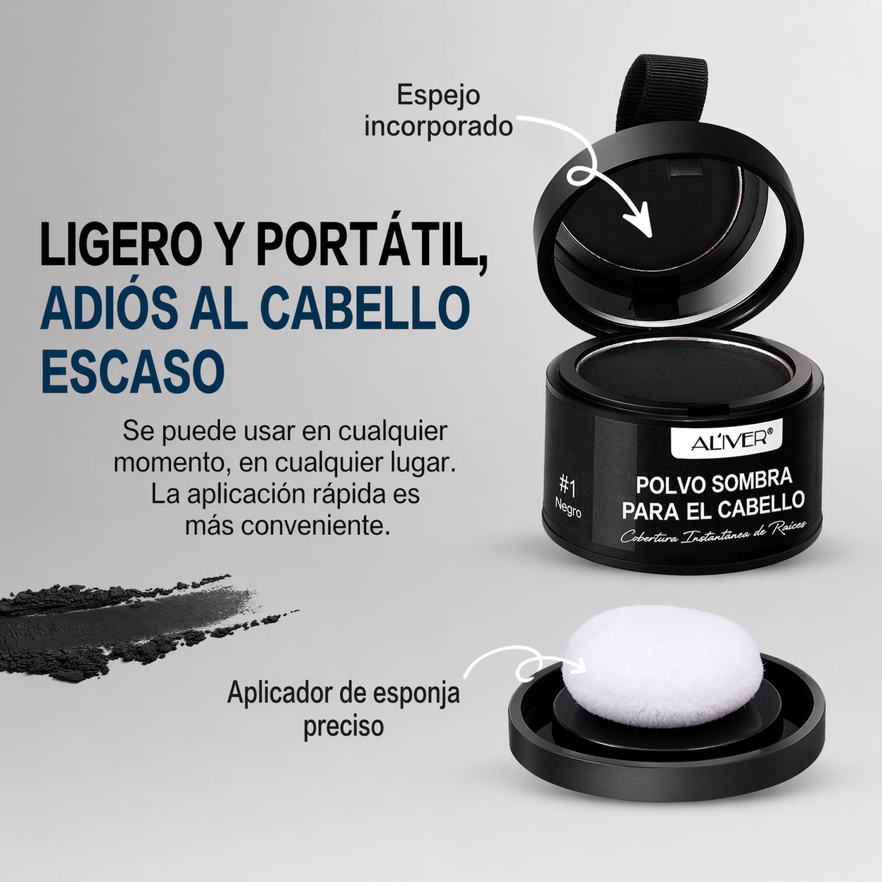 Aliver Tapa Canas Y Calvicie (COLOR NEGRO)