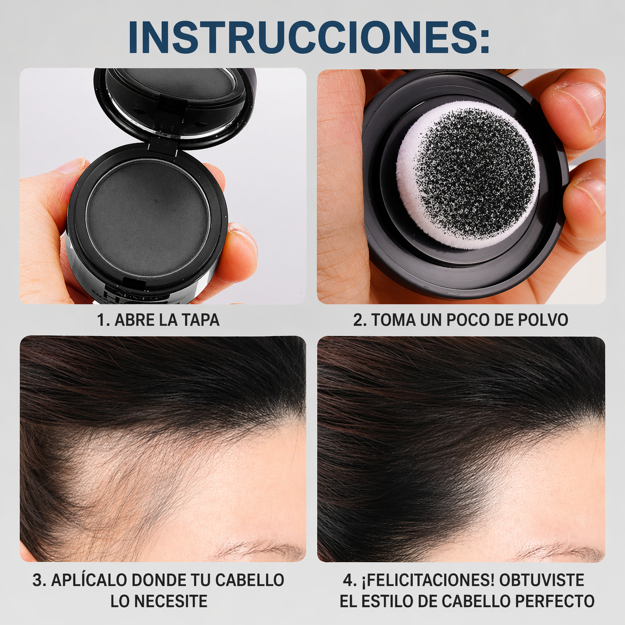 Aliver Tapa Canas Y Calvicie (COLOR NEGRO)